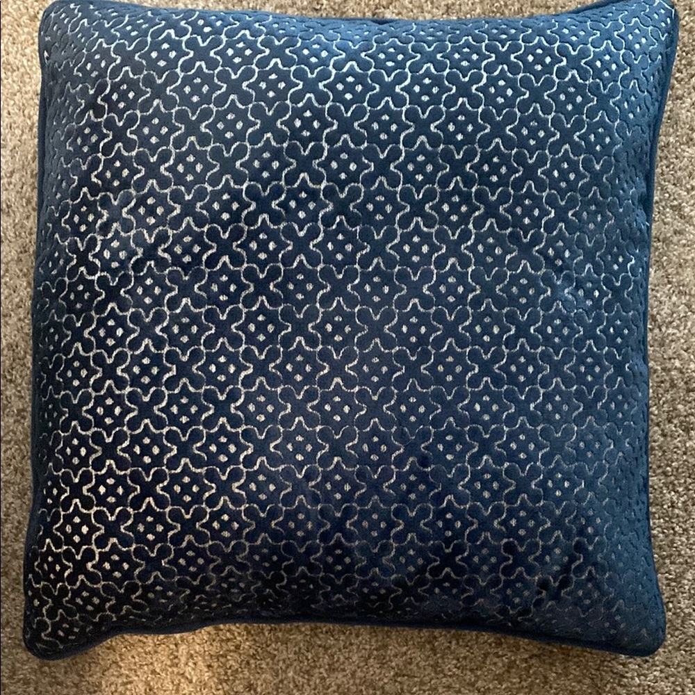 Blue Patterned Throw Pillow